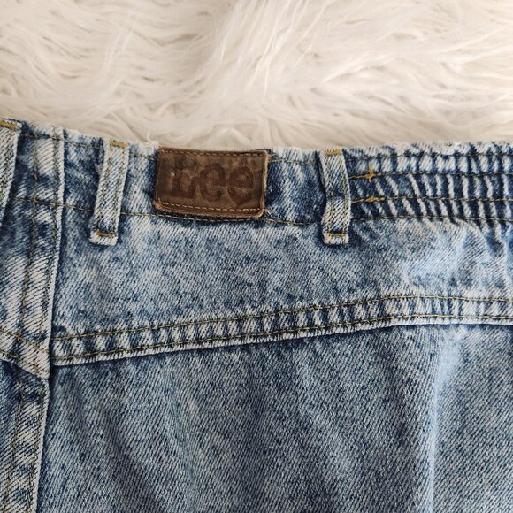 Vintage 80s‎ 90s Lee Womens 32x29" Elastic Waist Blue Mom Jeans Lightwash - Picture 4 of 11
